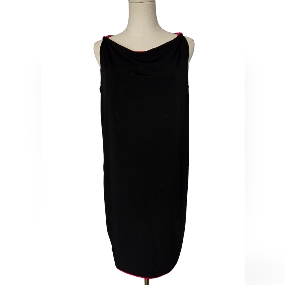 Anne Klein Reversible Black/Hot Pink Dress